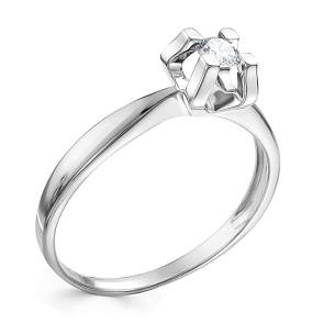 Кольцо из белого золота с бриллиантом