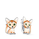 Серьги детские из серебра с эмалью