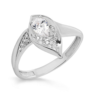 Кольцо из серебра с фианитами