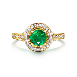 Кольцо из желтого золота с бриллиантом