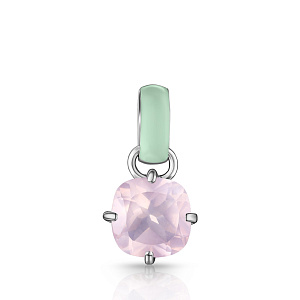 Подвеска из серебра с кварцем, эмалью