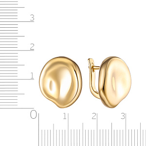 Серьги с английским замком из серебра с позолотой