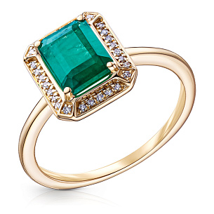 Кольцо из желтого золота с бриллиантом