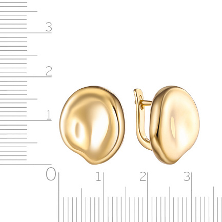 Серьги с английским замком из серебра с позолотой