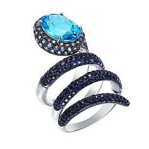 Кольцо из белого золота с топазом