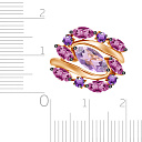 Кольцо из красного золота с аметистом, родолитом