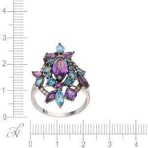 Кольцо из белого золота с бриллиантами