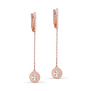 Серьги с английским замком из красного золота с бриллиантами