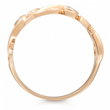 Кольцо из красного золота с фианитом