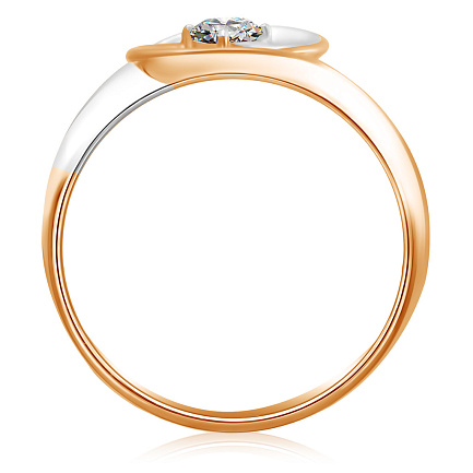 Кольцо из красного золота с фианитом