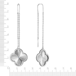 Серьги из серебра с фианитом