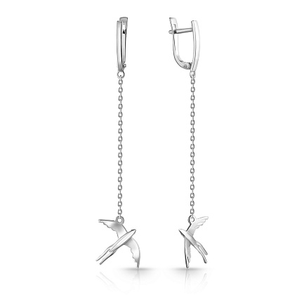 Серьги с английским замком из серебра