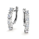 Серьги с английским замком из белого золота с бриллиантами