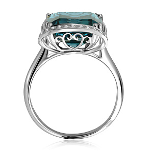 Кольцо из белого золота с бриллиантами