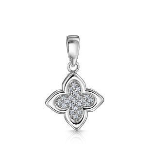 Подвеска из белого золота с бриллиантом