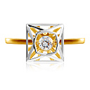 Кольцо из желтого золота с фианитом