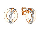 Пусеты из красного золота с бриллиантами