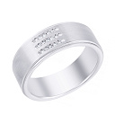 Печатка из белого золота с бриллиантами