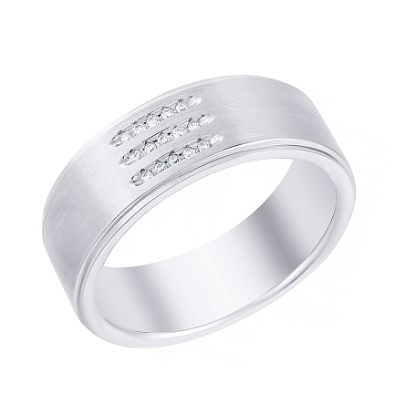 Печатка из белого золота с бриллиантами