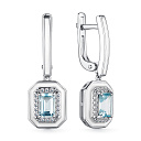 Серьги с английским замком из серебра с топазами