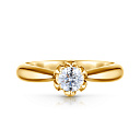 Кольцо помолвочное из желтого золота с бриллиантом