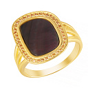 Кольцо из серебра с перламутром, фианитом