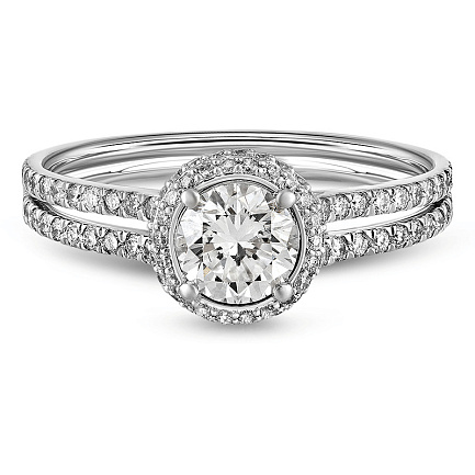 Кольцо из белого золота с бриллиантами