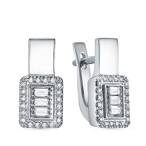 Серьги из белого золота с бриллиантами