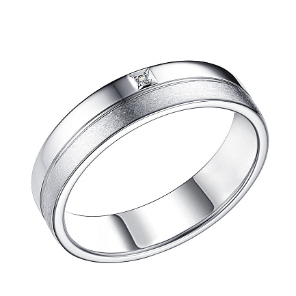 Кольцо из серебра с бриллиантом