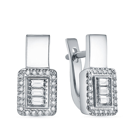 Серьги из белого золота с бриллиантами