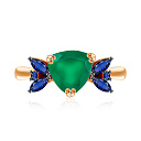 Кольцо из красного золота с агатом