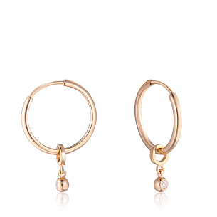 Конго детские из красного золота с фианитом