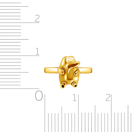 Кольцо детское из желтого золота с эмалью