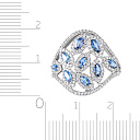 Кольцо из белого золота с бриллиантами, сапфирами