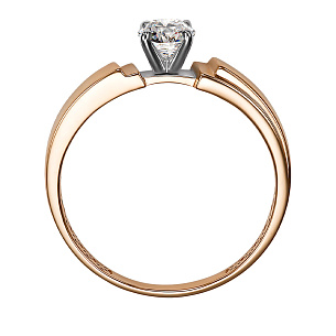 Кольцо из красного золота с бриллиантом