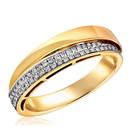 Кольцо из желтого золота с бриллиантами