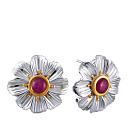 Серьги из серебра с рубинами