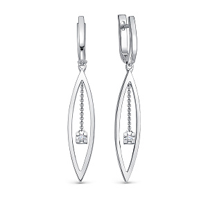 Серьги из белого золота с бриллиантами