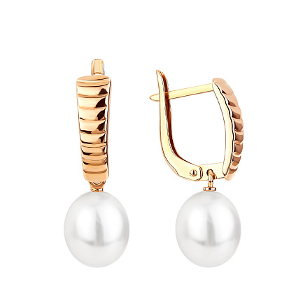 Серьги с английским замком из красного золота