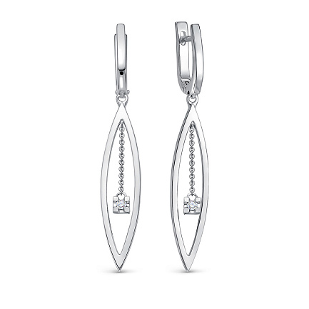 Серьги из белого золота с бриллиантами