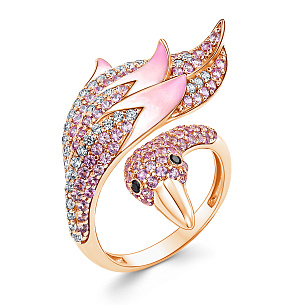 Кольцо из серебра с позолотой