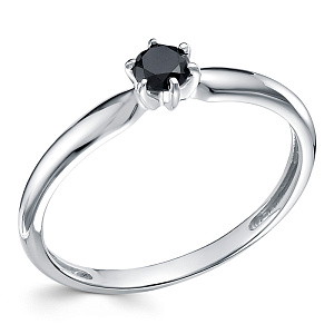 Кольцо из белого золота с бриллиантом