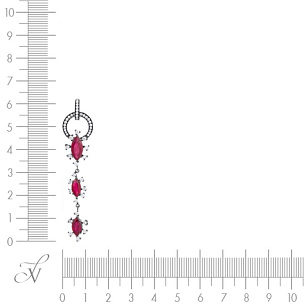 Подвеска из черненого золота с бриллиантами, рубинами