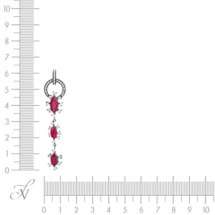 Подвеска из золота с бриллиантами, рубинами