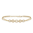 Браслет декоративный из желтого золота с бриллиантами