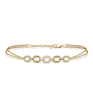 Браслет декоративный из желтого золота с бриллиантами