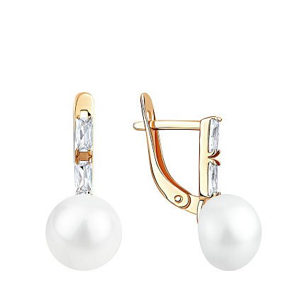 Серьги с английским замком из красного золота