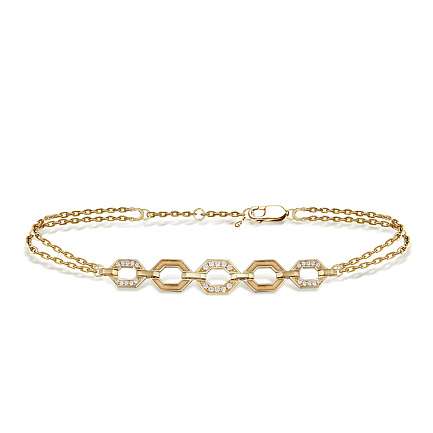 Браслет декоративный из желтого золота с бриллиантами