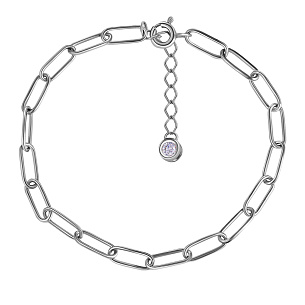 Браслет декоративный из серебра с фианитом