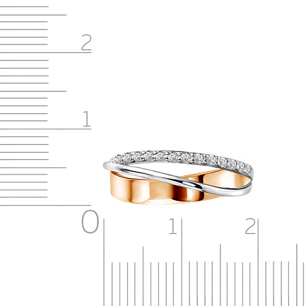 Кольцо из красного золота с фианитом